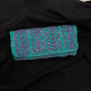 anthropologie flip Clutches & Wristlets bag beaded